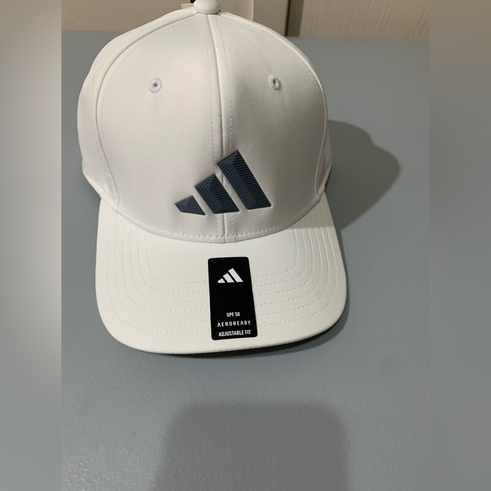 adidas White Baseball Cap with Navy Logo